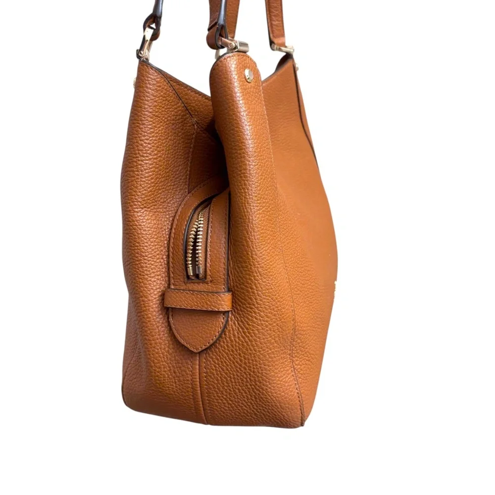Kate Spade New York Leila medium triple compartment shoulder bag brown leather